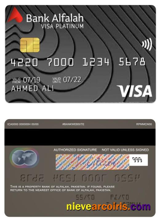 Pakistan Bank of Alfalah platinum visa credit card